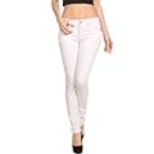 ENJEAN White Mid Rise Ankle Skinny Jeans
